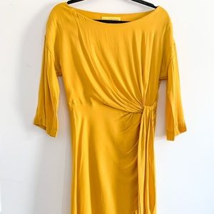 Silk Catherine Malandrino Dress in Gold/Mustard
